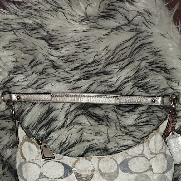 Coach Beige and Gray Signature Shoulder Bag - Picture 11 of 11